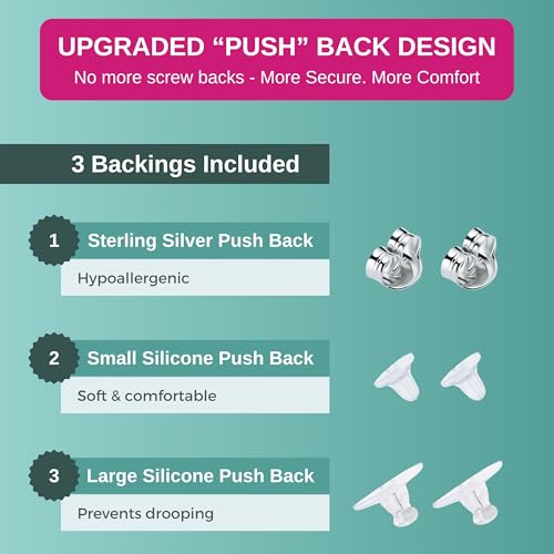 Moissanite Stud Earrings - Moissanite Earrings for Men & Women, 925 Sterling Silver Jewelry, Lab Created Studs Earring, D Color, VVS1 Clarity, Round Cut, 1-3 Carat3