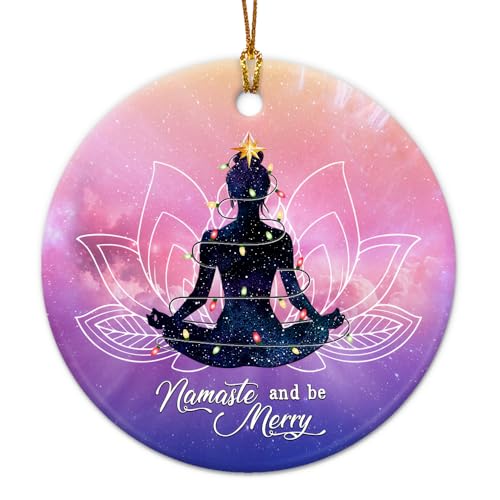 Yoga Christmas Ornament 2025 - Meditation Gifts for Women, Mom, Sisters, Friends - Spiritual Namaste Ornaments for Christmas Tree Decor, Yogi Lover Gift Ideas for Yoga Instructor, Teacher