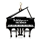 Hänge Accessoires Haus 1 Stück dekorative Holzanhänger in Klavierform, geeignet für den Innenbereich, zur Präsentation Ihres Hobbys und Stils (Black, 10cm)