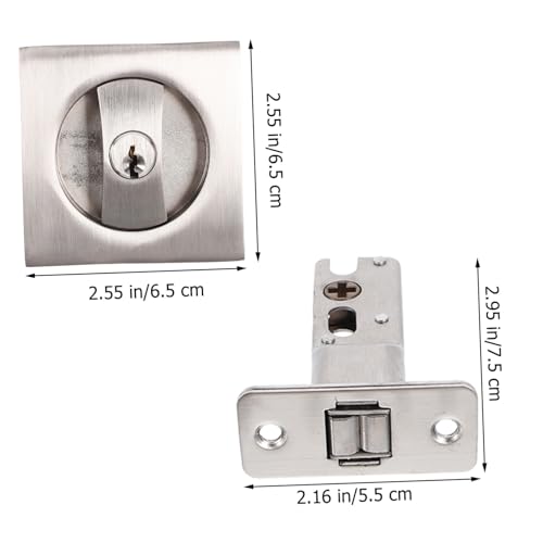 LALAFINA 1Set Pocket Door Lock with Key Modern Privacy Latch Hardware Durable Invisible Lock for Interior Doors Stable Design with Wide Knob for Easy Use Stylish Shape for Any Room miniatura 2
