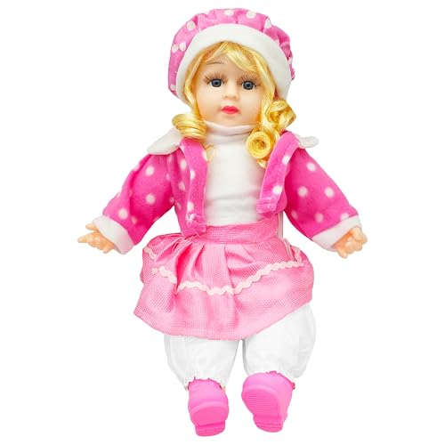 VGRASSP Soft Plush Musical Poem Doll Toy for Kids with Colorful Outfit and Braided Hair - Battery Operated Stuffed Doll for Boys and Girls - Interactive Birthday Gift - Color As Per Stock (40 cm)
