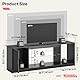 Bestier TV-Schrank 145x35x52 cm für Fernseher bis 65 Zoll mit RGB LED-Beleuchtung (22 Farben) & verstellbaren Glasböden - Lowboard für Wohnzimmer, Schlafzimmer (Schwarze Kohlefaser)