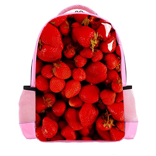 Sac à dos pour enfants à motif fraises rouges et design léger multicolore