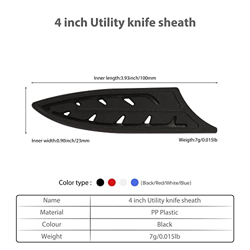 Xyj 2Pcs/Set Safety Knife Covers Sleeves Knives Edge Guard,Universal Knife Sheath,Paring,Utility Ceramic Knife Case Blade Guards Protector Black Kitchen Knife Cover Sleeve (For 4'' Ceramic Knife) #TOP2