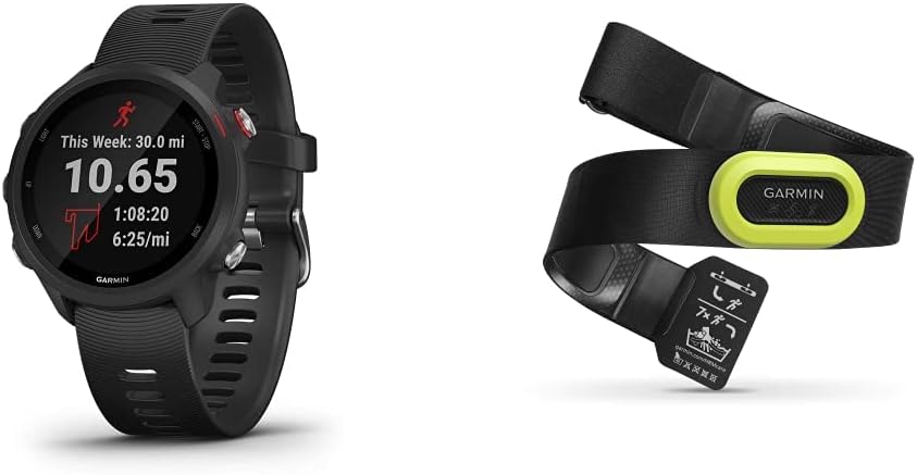 Garmin Forerunner 245 Music, GPS Running Smartwatch with Music and Advanced Dynamics, Black & HRM-PRO, Premium Heart Rate Strap, Real-Time Heart Rate Data and Running Dynamics, 010-12955-00