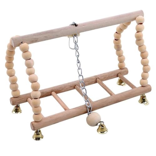 Yajuyi Playground para aves exóticas, escada de madeira suspensa, balanço de diversão