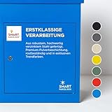 Smart Parcel Box, mittelgroßer Paketbriefkasten mit Paketfach und Briefkasten, sicherer Paketkasten für Zuhause und Unternehmen mit Rückholsperre, für alle Zusteller geeignet, 44 x 35 x 58 cm, blau - 8