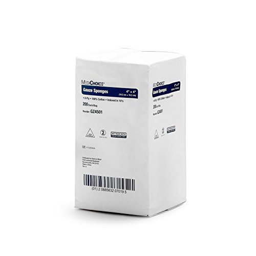 MediChoice Gauze Sponge, 8-Ply, Non-Sterile, 4x4 Inch, White, 1314GZ4501 (Case of 4000) miniatura 2