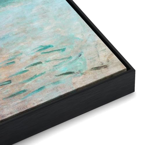 Akfado Canvas Floater Frame for 48x60 Abstract Art, 0.86" Deep DIY Metal Floater Frames for Home Office Art Show Exhibition, Modern Wall Decor for Bedroom Hallway Entryway, No Glass & Back (Black)