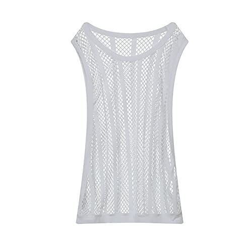 ABAFIP Men's Sleeveless Fishnet Mesh Tank Top Baggy Workout Gym Muscle Shirt Loose Fit Activewear Summer Tee Shirts3