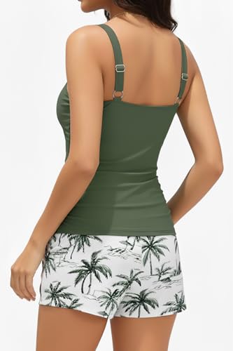 Women Tankini Swimsuit with Shorts - Two Piece Tummy Control Bathing Suit Top with Pockets Boyshorts 2025 Swimwear2