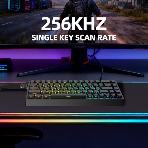 Image of IROK ND68 68 Keys Wired Magnetic Switch Keyboard, 0.005MM RT Accuracy, 8KHZ Polling Rate /Latency As 0.125MS /256KHZ Single Key Scan Rate /ARGB,Hot Swappable,Gasket Structure Gaming Keyboard(Black)