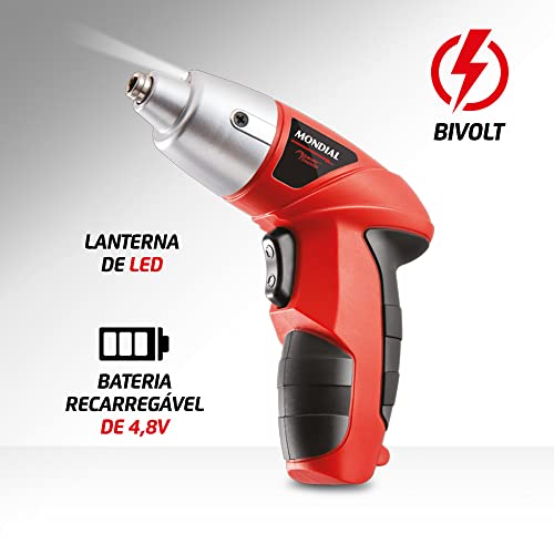 Parafusadeira 4,8V com Maleta, Bivolt, Mondial - FPF-05M