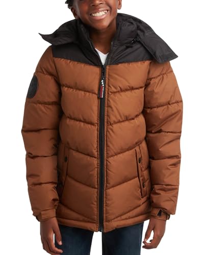 CANADA WEATHER GEAR Boys' Puffer Jacket - Bubble Winter Coat - Water Resistant Outerwear Jackets for Boys (8-20)