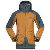Bergans Myrkdalen V2 3l M Jacket Colorblock-Braun, Herren Dermizax™ Regenjacke, Größe L - Farbe Light Inca Gold - Forest