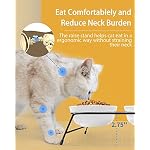 Anti-Vomiting Raised Cat Bowls - 2 × 13 oz Ceramic Cat Food & Water Bowls with Non-Slip Stainless Steel Stand, Dishwasher Safe for Indoor Cats - Image 2