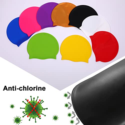 Yellow Silicone Swimming Cap For Girls Long Short Hair Non-Slip Pool Waterproof Swim Caps #TOP4