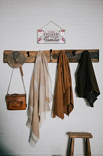 CARISPIBET Echte Freunde Heimdekorationsschilder inspirierende dekorative Hausschilder Hausdekoration Geschenkschilder Hauswanddekoration 15 x 30 cm