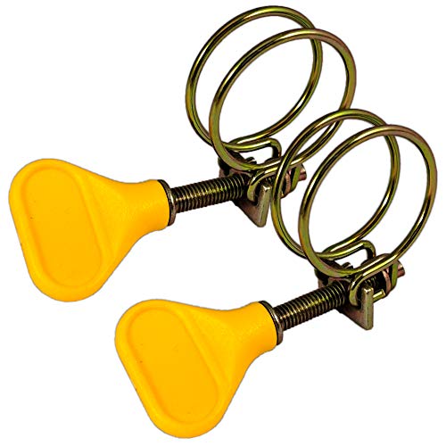 Aquacadabra 2x Double Wire Hose Clamps Yellow - 20-25mm - for 0.75