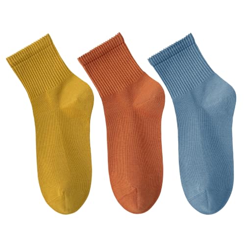 Image of Women's Cotton Quarter Crew Socks | Anti-Pilling,Seamless Toe,Mid-Calf,Ribbed Cuff,Reinforced Heel,Gift Box,Casual Daily Gym Office,Match All Shoes