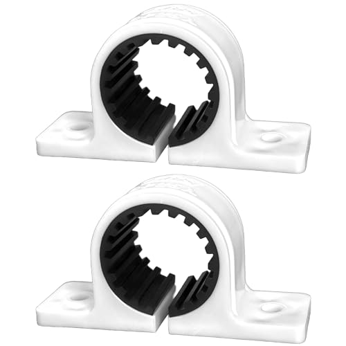 興栄化成 防振樹脂サドルバンド 30mm パイプジョイント 固定金具 突っ張り棒 軽量 DIY 2個 白 KFBS01B-8400