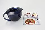 Original Tupperware TUPPERWARE Mikrowelle MicroPlus 1,0 L blau Kanne + Rezeptheft \