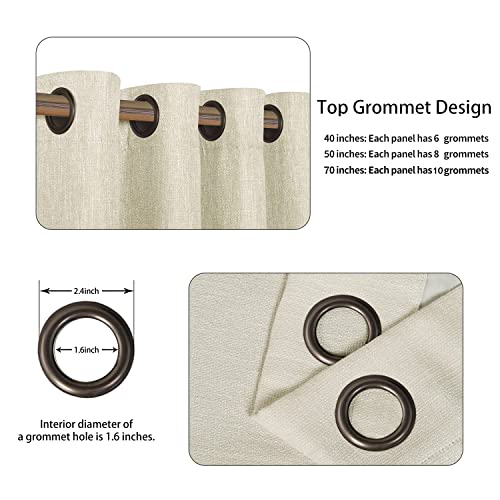 LORDTEX Linen Look Textured Blackout Curtains with Thermal Insulated Liner - Heavy Thick Grommet Window Drapes for Bedroom, 70 x 95 Inches, Ivory, Set of 2 Panels - Image 4