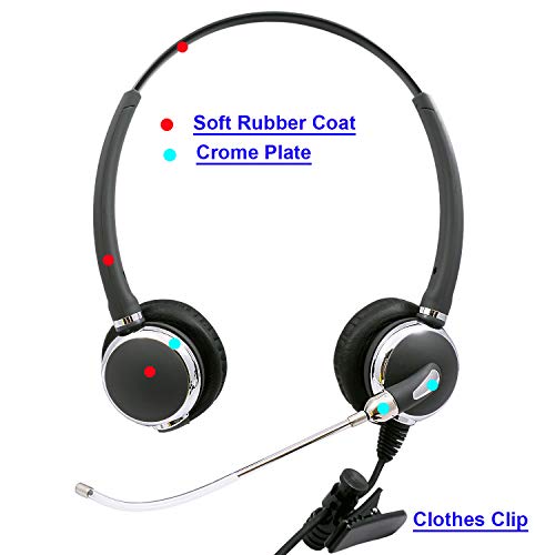 2.5 Mm Phone Headset - Voice Tube Binaural Office Headset With Mic For Polycom 330, Cisco Spa, Panasonic Cordless Phone, Vtech, Uniden, Grandstream Cordless Dect Phones #TOP5