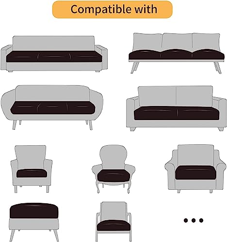 Image of YISUN PU Leather Couch Cushion Cover, Waterproof Stretch Sofa Cushion Slipcovers, Faux Leather RV Chair Seat Covers, Loveseat Cushion Cover Replacement Chair /Furniture Protector, 1Pcs(Brown)