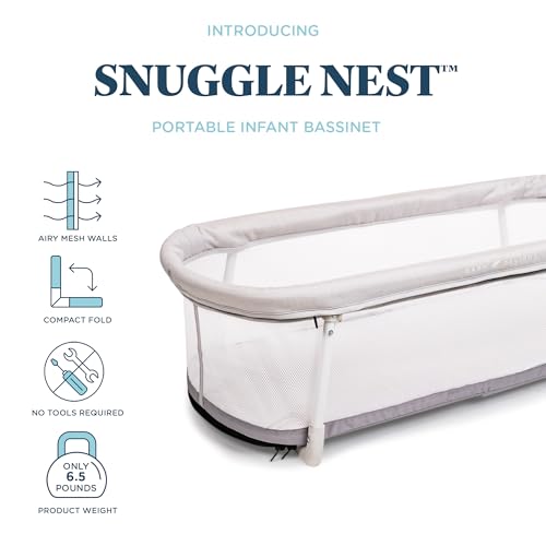 Baby Delight Snuggle Nest Bassinet, Portable Baby Bed, for Infants 0 – 5 Months, Driftwood Grey - Image 3