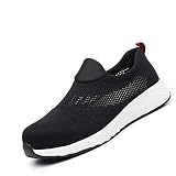 ORISTACO Steel Toe Shoes Mens, Slip on Lightweight Summer Breathable Safety Industrial Construction