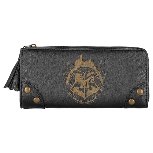 Portefeuille Harry Potter blason Poudlard marron clair petite maroquinerie