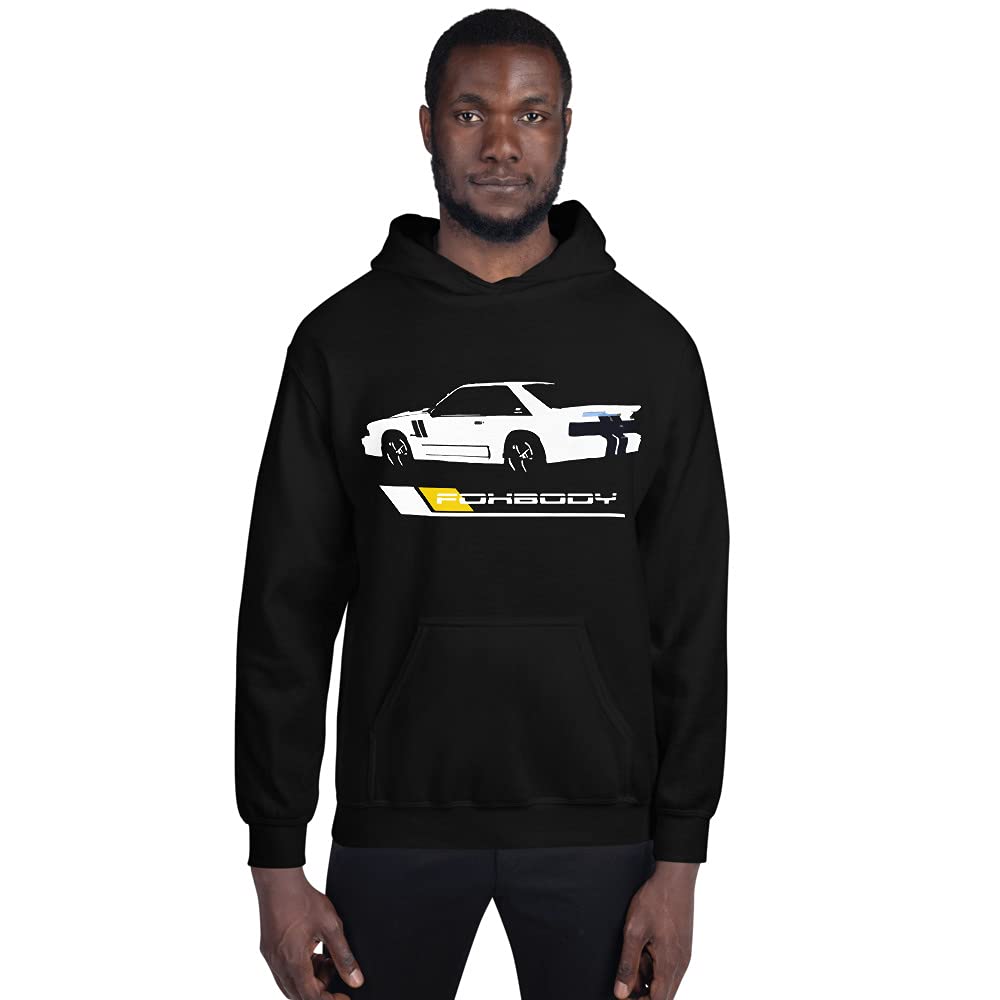 Retro 80s 90s Third Gen White Stang GT Foxbody 5.0 męska bluza z kapturem