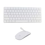 JIFF ® 2 in 1 Bundle - Silicone Soft Skin Protector Covers for Apple Magic Keyboard (MLA22LL/A) with US Layout and MAC Apple Magic Mouse (Clear)