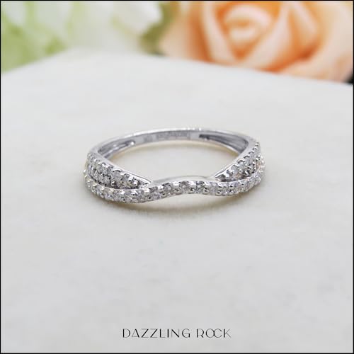 Dazzlingrock Collection 0.32 Cttw Round White Diamond Contour Wedding Band for Her in 14K Solid Gold3