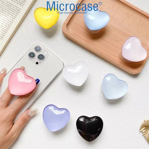 Microcase Kalp Tasarımlı 3M Yapıştırmalı El Parmak Tutucu Cep Telefonu Tutacağı - AL5244 (MODEL 1)