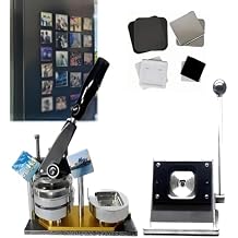 Photo Magnet Maker Machine 2x2 in 5x5cm Automatic Fridge Magnet Press Kit with 100 Pre-Cut Magnets & Pins | DIY Custom Refrigerator Magnets,Craft Photos,Business Promotional Gifts
