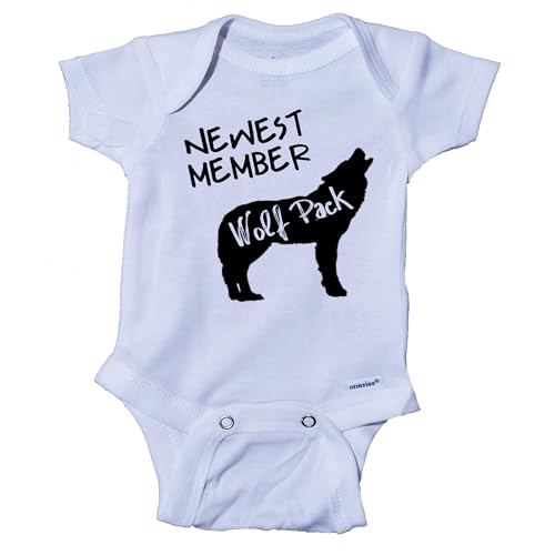 Ink Trendz Baby Announcement Onesie Member of Wolfpack Cotton Infant Baby Bodysuit