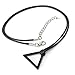 Shqncoh Anime Chainsaw Denji Necklace Cord Pull Ring Metal Black Triangle Shape Pendant Charm Cosplay Props Halloween Accessory