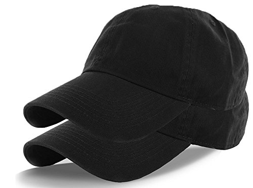 Plain 100% Cotton Hat Men Women Adjustable Baseball Cap (30+ Colors) (2 Pack Black)