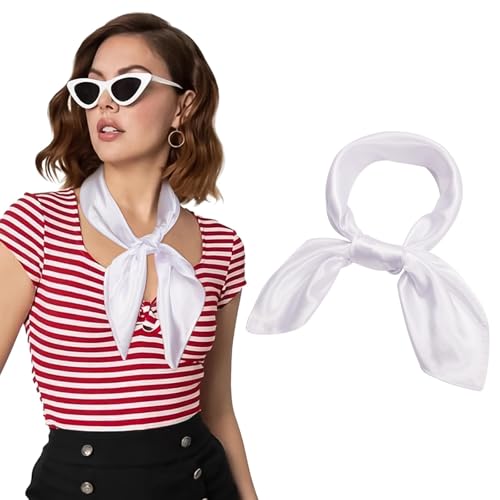 AWAYTR 23.6 Satin Neck Scarf - Women Small Silk Head Scarf Girls Handkerchief Ribbon Scarves