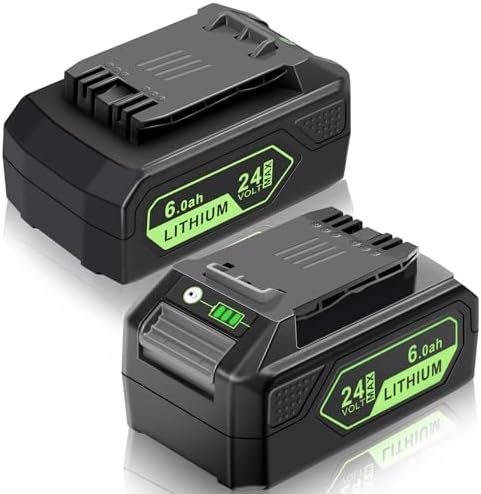 MAFACBAC 24V Battery Replacement for Greenworks: 24 Volt Lithium Lawn Mower Battery 29842 29852 LB24A020 for Greenworks 24V Trimmer Weed Blower - 6.0Ah 2 Pack