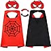 Dajiahao Halloween Capes and Mask for Kids 4-10 Year Double Side cape Costume Cosplay Dress Up Kids Cape Toy for Boys (Red-A)
