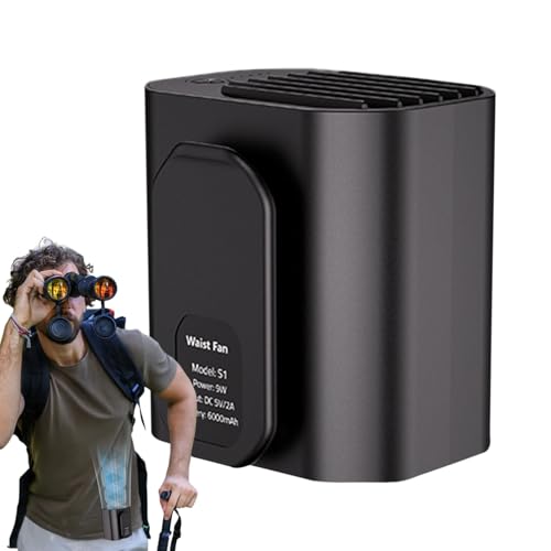 Ventilador de cinturón portátil recargable con batería de 6000 mAh para viaje 2
