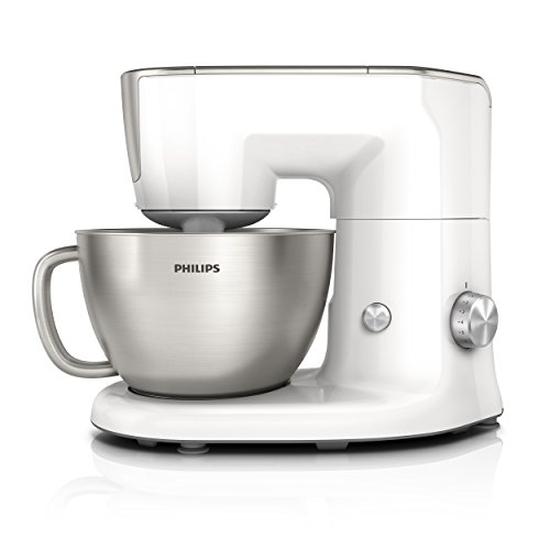 Philips hr7951/00 Küchenmaschine Standmixer + Backset weiß und grau metallic – Bild 3