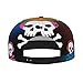 Unisex Adult Rainbow Dj Skull and Crossbones Art Baseball Cap Snapback Dad Hat for Camping Golf Outdoor Activities, Fashionable Adjustable Snap Military Cap, One Size Fits Most
