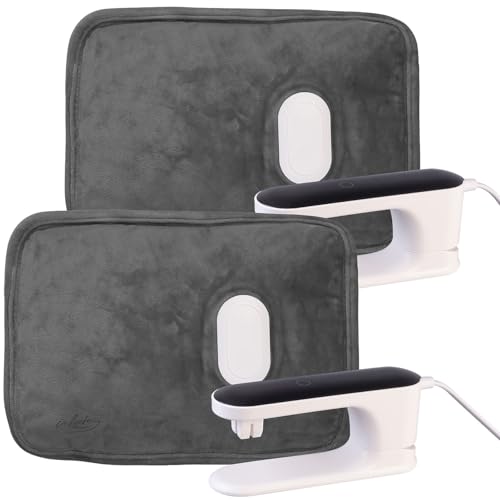 infactory Wärmflasche mit Netzteil: 2er-Set Kleine elektrische Samt-Wärmflasche, 3 Temperatur-Stufen (Wärmeflasche Nacken, Heimwärmebeutel,...