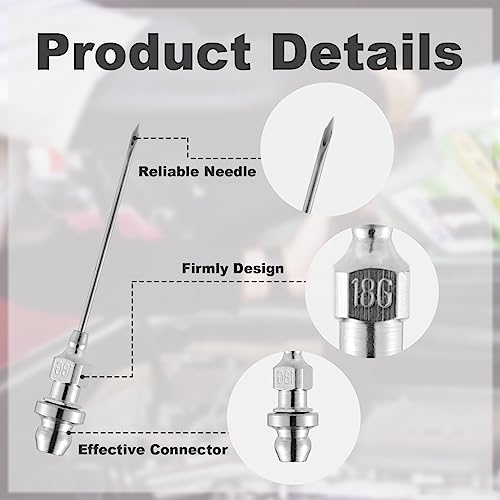 TOYMIS 5 Teilige Fett Injektornadel, Klein fett nadeldüse tragbare und abnehmbare Fettnippel Schmiernippel Nadel, Luftdüse Fettwerkzeug