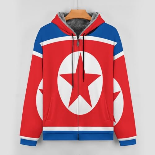 Veste polaire Corée du Nord pour homme et femme, sweat à capuche chaud imprimé en 3D - 3