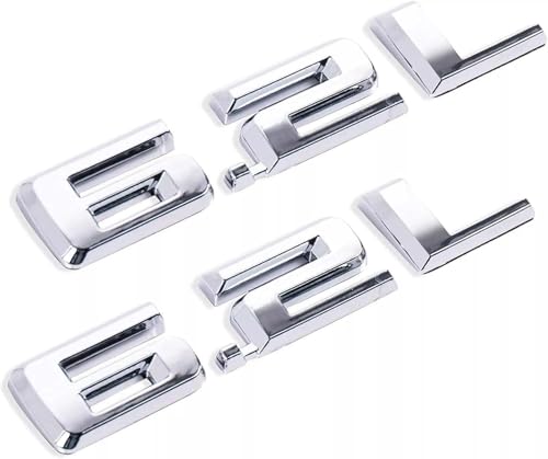 Image of Hood Body Style Emblems 3D Badge Decals Fits for 2019-2021 6.2L 2pcs (Silver)